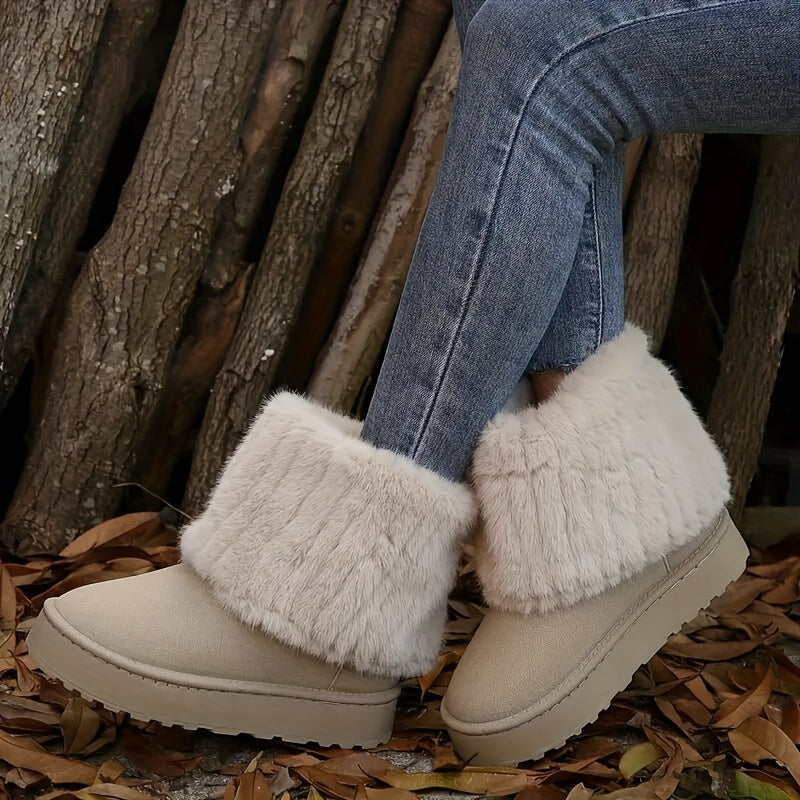 Damen Boots mit Fellkragen und Komfortsohle - 6 - Trendlinie