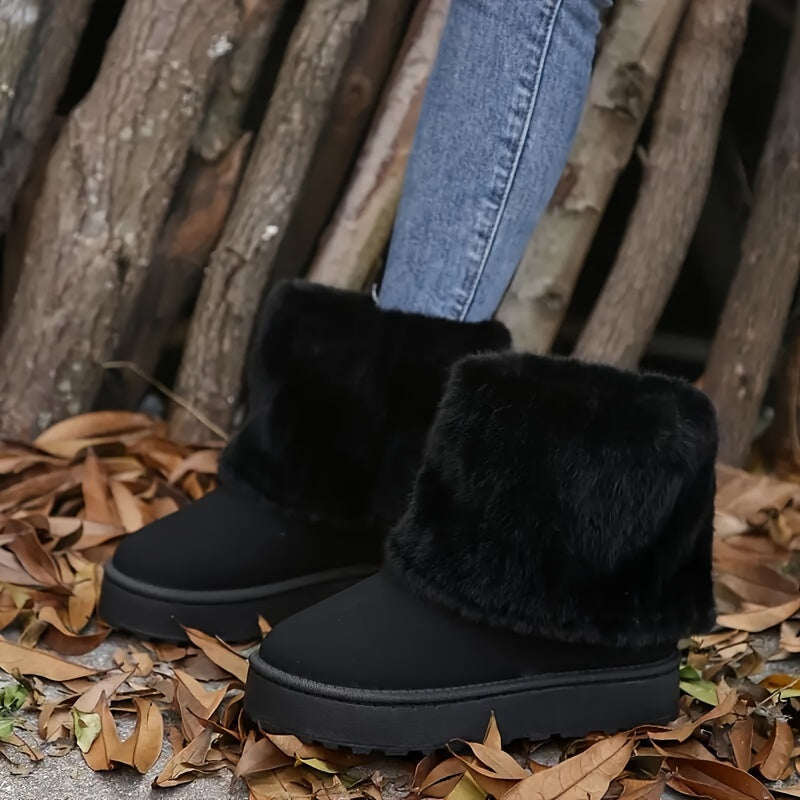 Damen Boots mit Fellkragen und Komfortsohle - 7 - Trendlinie