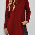 Damen Pullover mit langen Ärmeln und seitlichen Schlitzen - 1 - Trendlinie