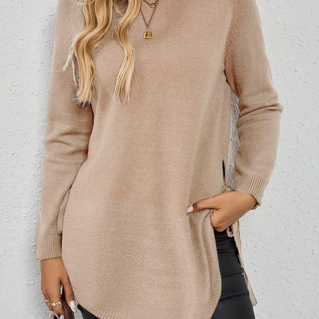 Damen Pullover mit langen Ärmeln und seitlichen Schlitzen - 15 - Trendlinie