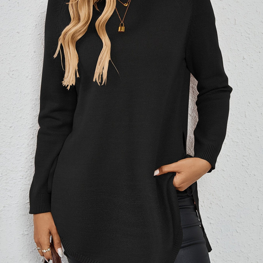 Damen Pullover mit langen Ärmeln und seitlichen Schlitzen - 23 - Trendlinie