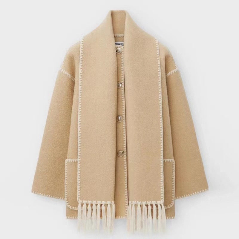 Damen Jacke mit Stehkragen und modischen Fransen - 4 - Trendlinie