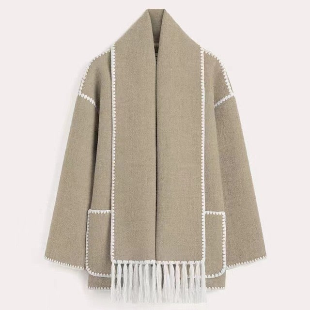 Damen Jacke mit Stehkragen und modischen Fransen - 5 - Trendlinie