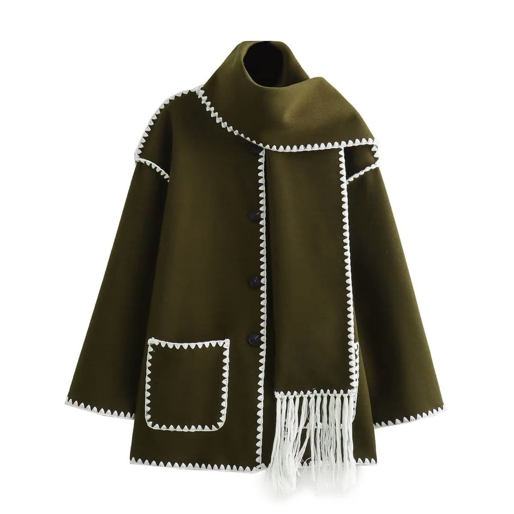 Damen Jacke mit Stehkragen und modischen Fransen - 6 - Trendlinie