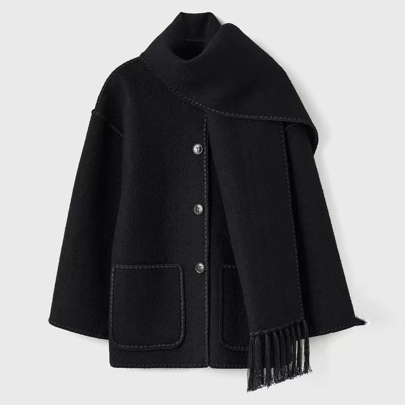 Damen Jacke mit Stehkragen und modischen Fransen - 8 - Trendlinie