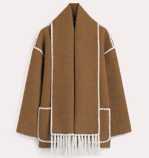 Damen Jacke mit Stehkragen und modischen Fransen - 13 - Trendlinie