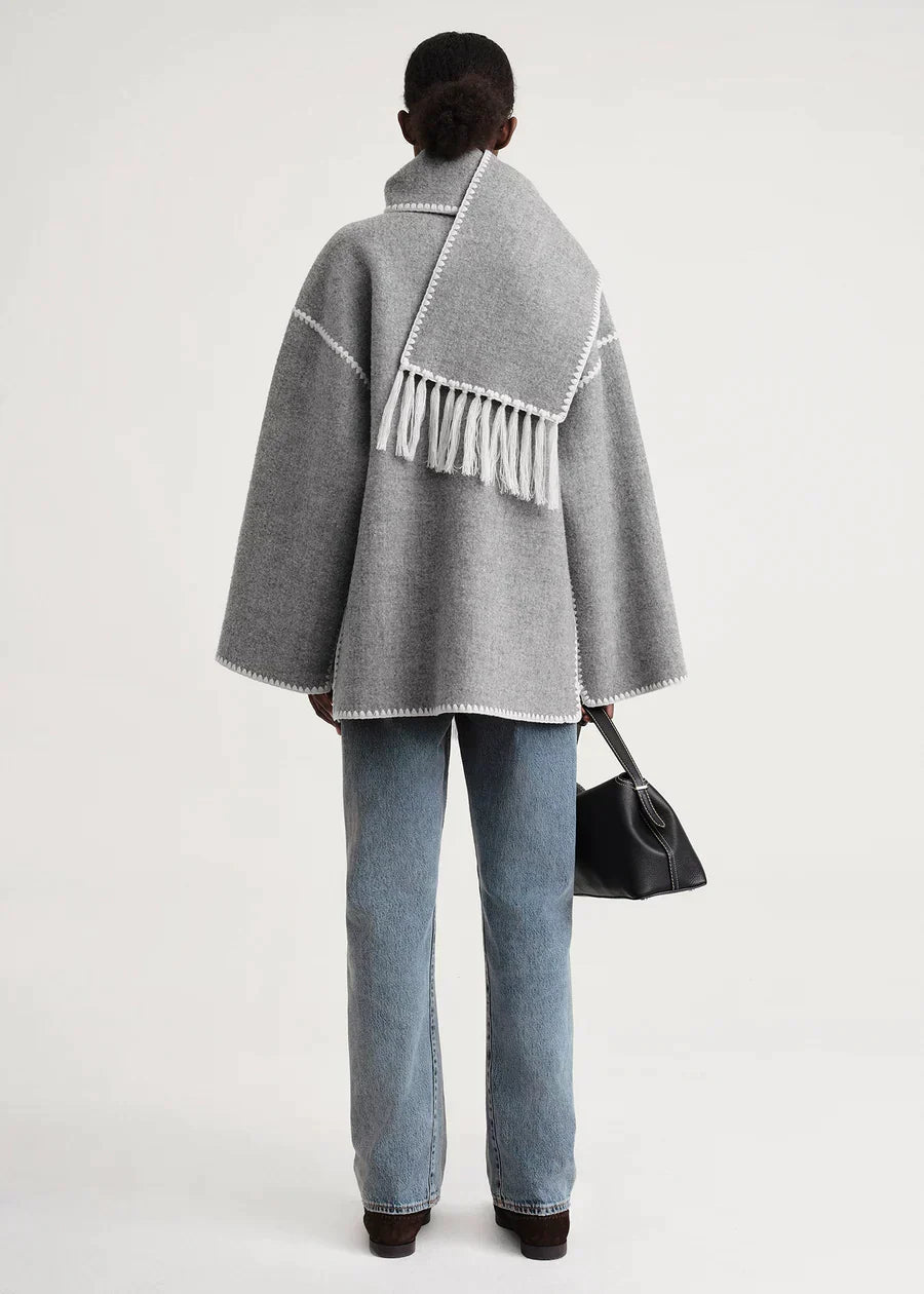 Damen Jacke mit Stehkragen und modischen Fransen - 18 - Trendlinie