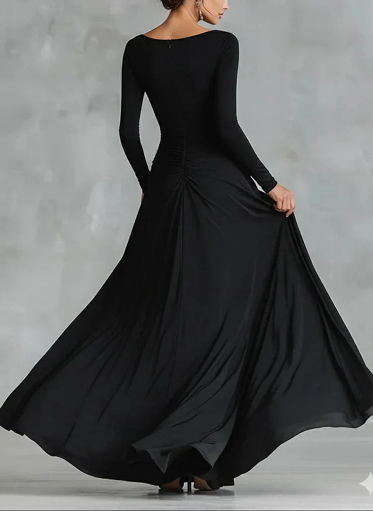 Maxikleid Damen mit figurumspielendem Schnitt und langen Ärmeln - 4 - Trendlinie