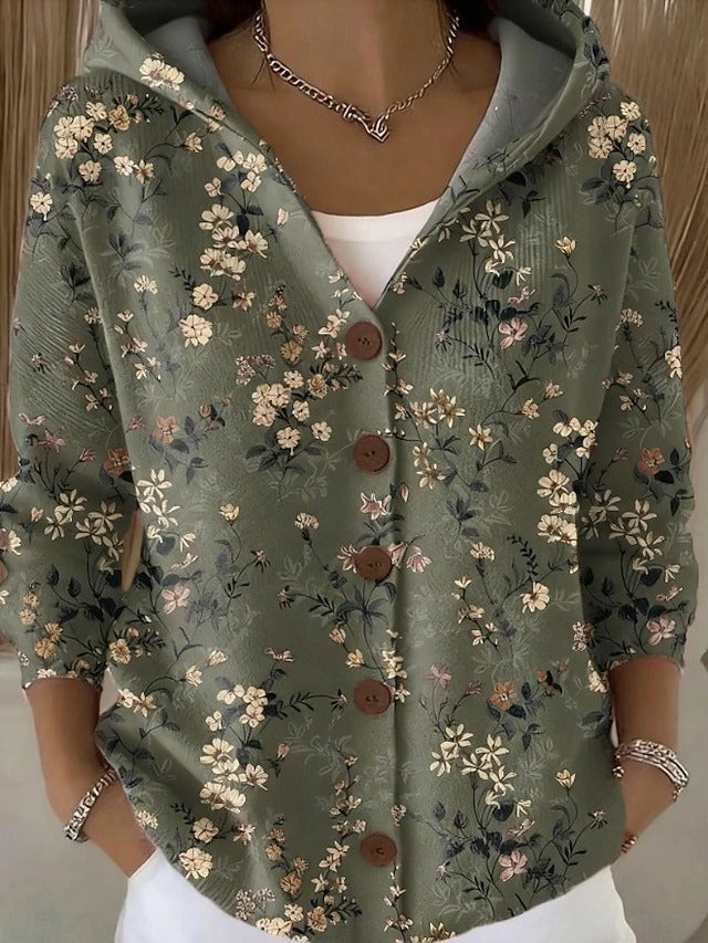 Cardigan Damen mit Kapuze und buntem Muster für einen lässigen Look - 4 - Trendlinie