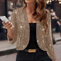Glitzernder Cardigan Damen mit 3/4-Ärmeln und offenem Design - 1 - Trendlinie