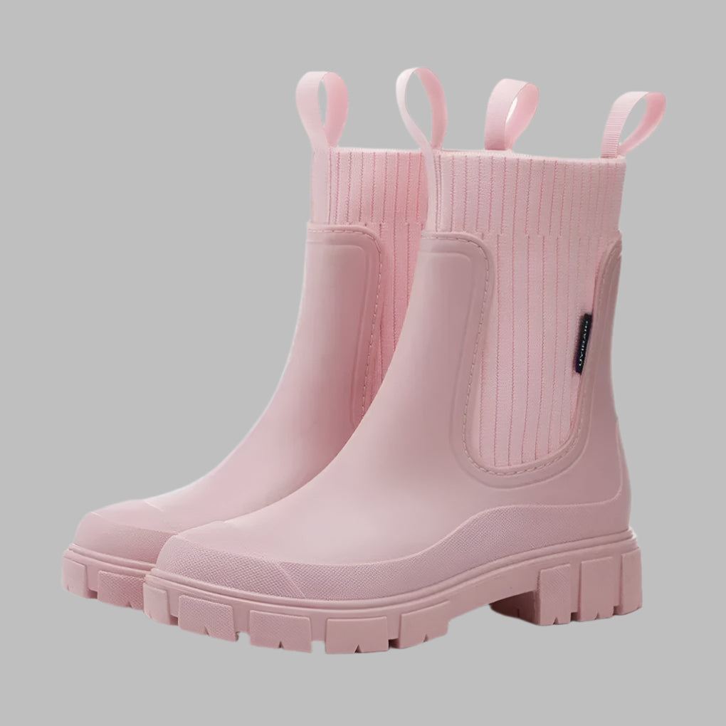 Damen Gummistiefel mit elastischen Einsätzen und rutschfester Sohle - 2 - Trendlinie
