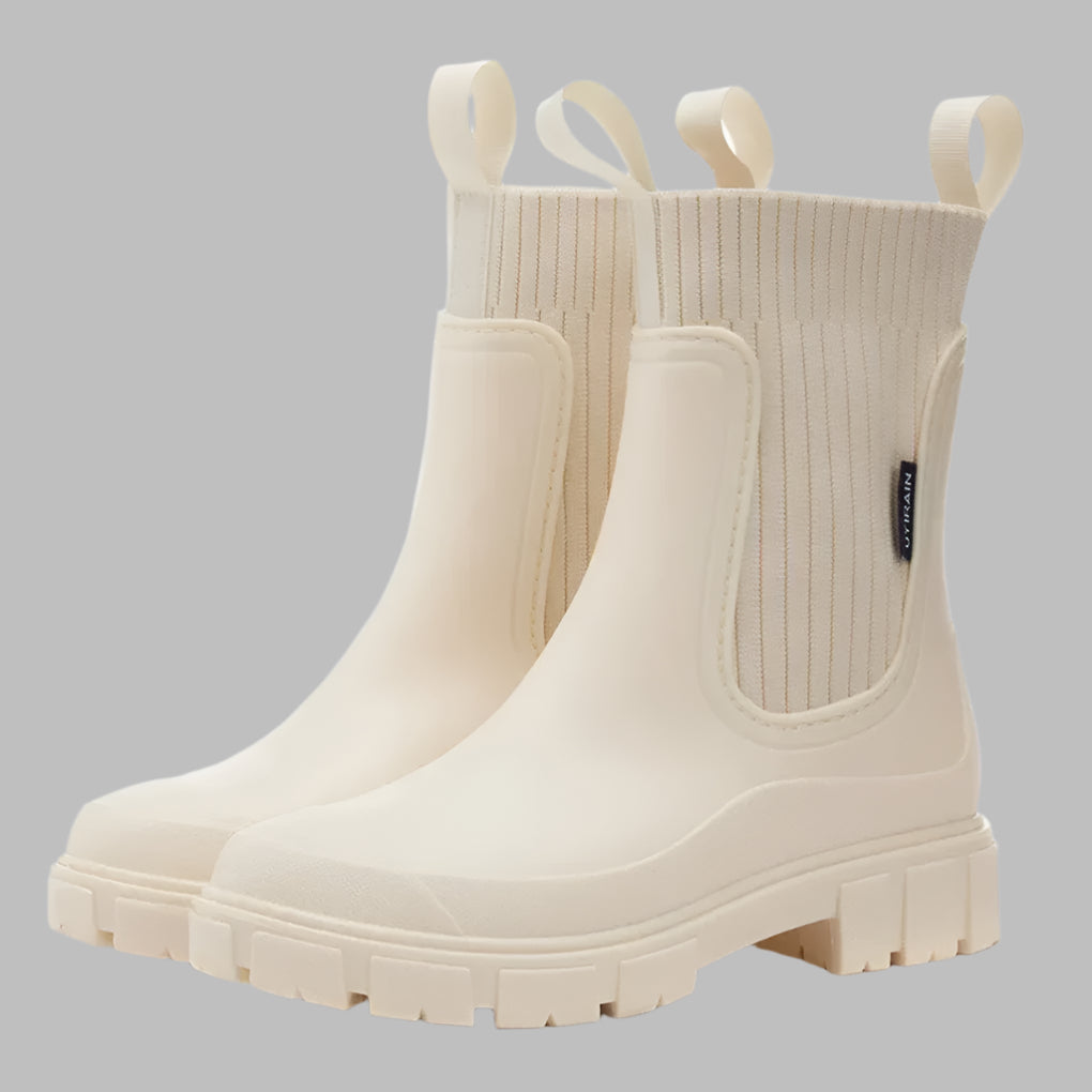 Damen Gummistiefel mit elastischen Einsätzen und rutschfester Sohle - 3 - Trendlinie