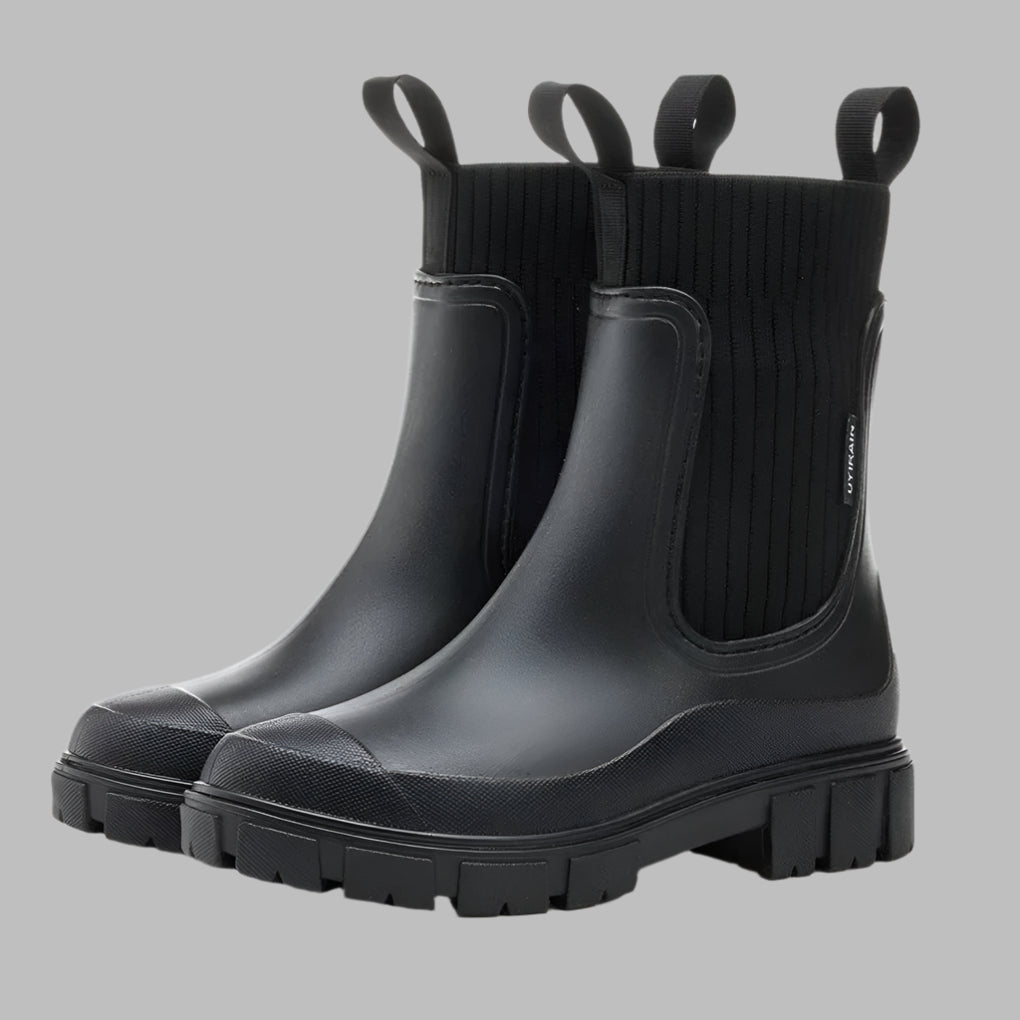 Damen Gummistiefel mit elastischen Einsätzen und rutschfester Sohle - 5 - Trendlinie