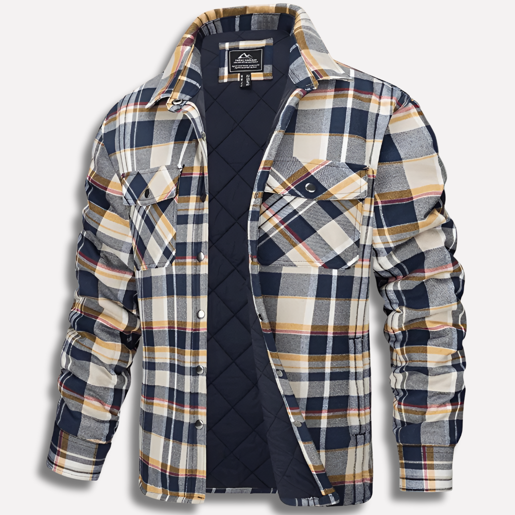 Karierte Damenbluse mit Brusttaschen und Button-Down-Kragen - 1 - Trendlinie