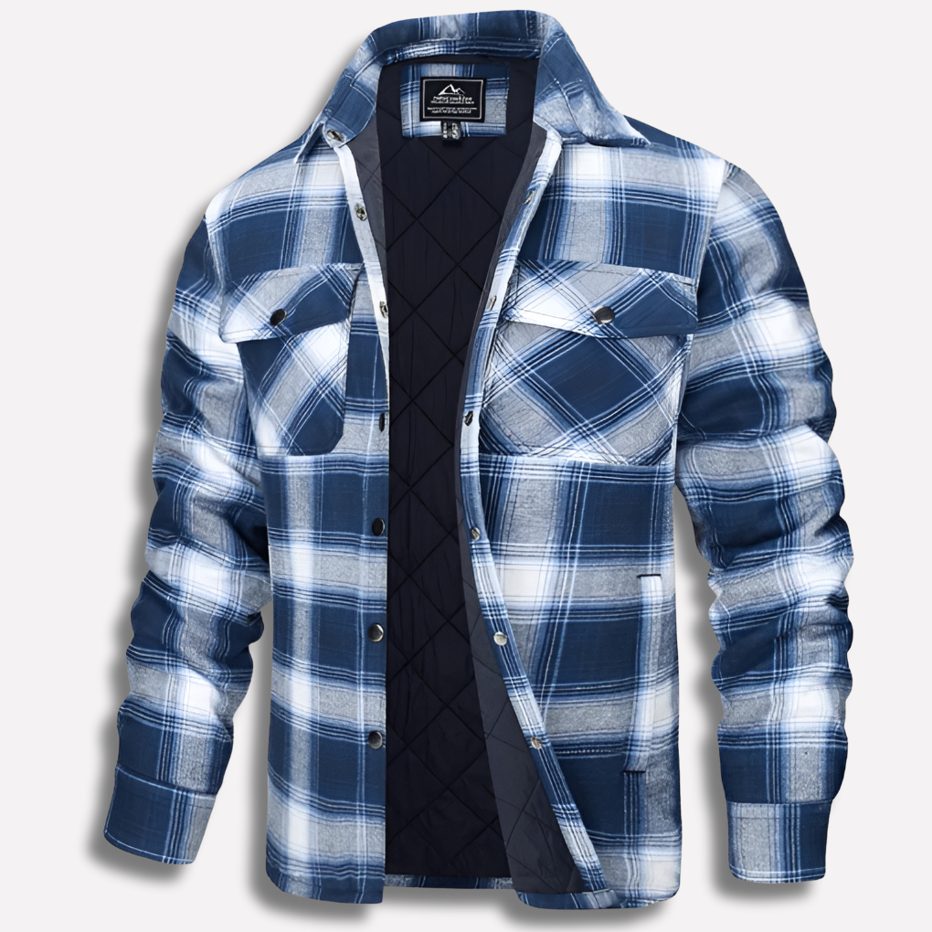 Karierte Damenbluse mit Brusttaschen und Button-Down-Kragen - 3 - Trendlinie