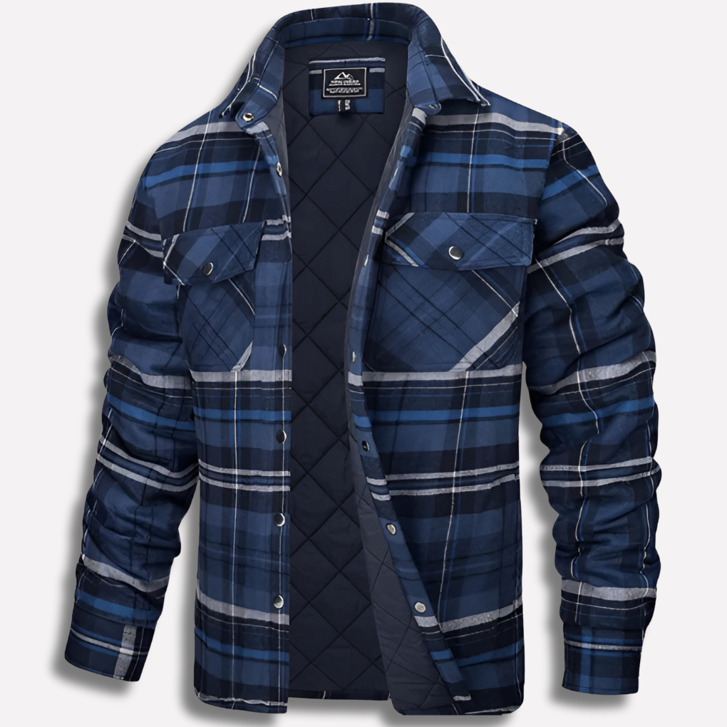 Karierte Damenbluse mit Brusttaschen und Button-Down-Kragen - 4 - Trendlinie
