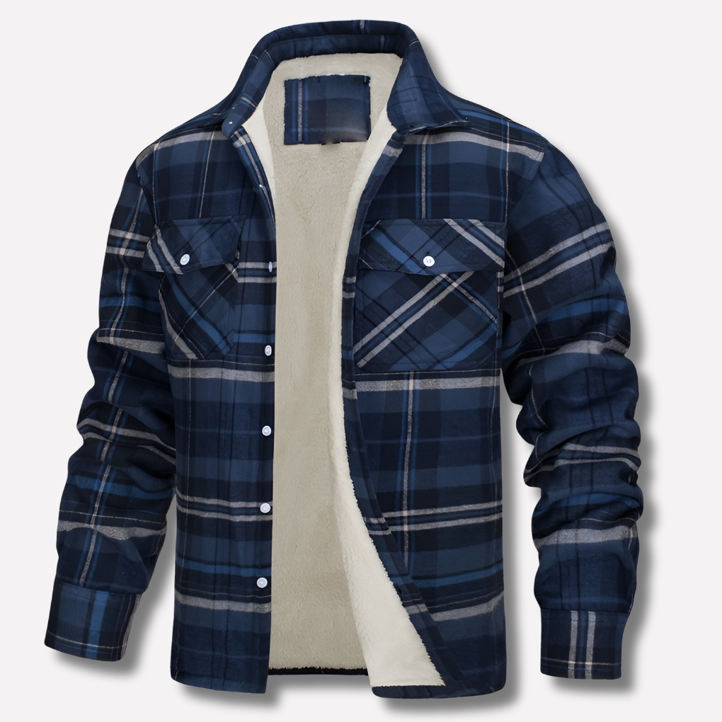 Karierte Damenbluse mit Brusttaschen und Button-Down-Kragen - 9 - Trendlinie