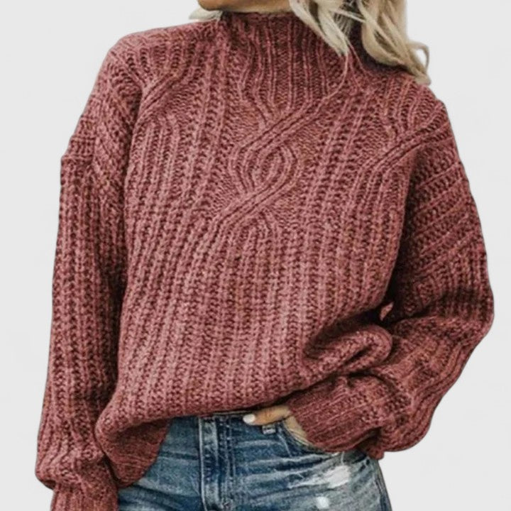Pullover Damen mit Stehkragen und klassischem Zopfmuster - 2 - Trendlinie