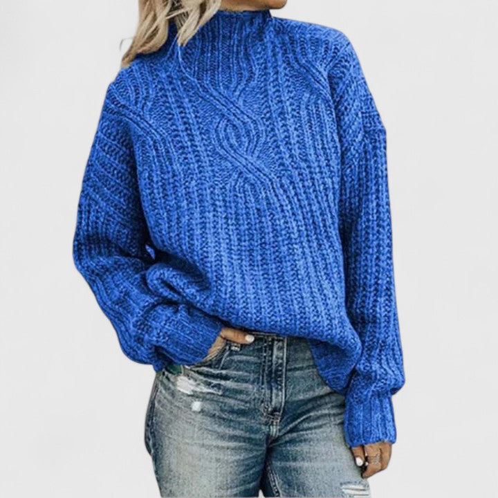 Pullover Damen mit Stehkragen und klassischem Zopfmuster - 5 - Trendlinie