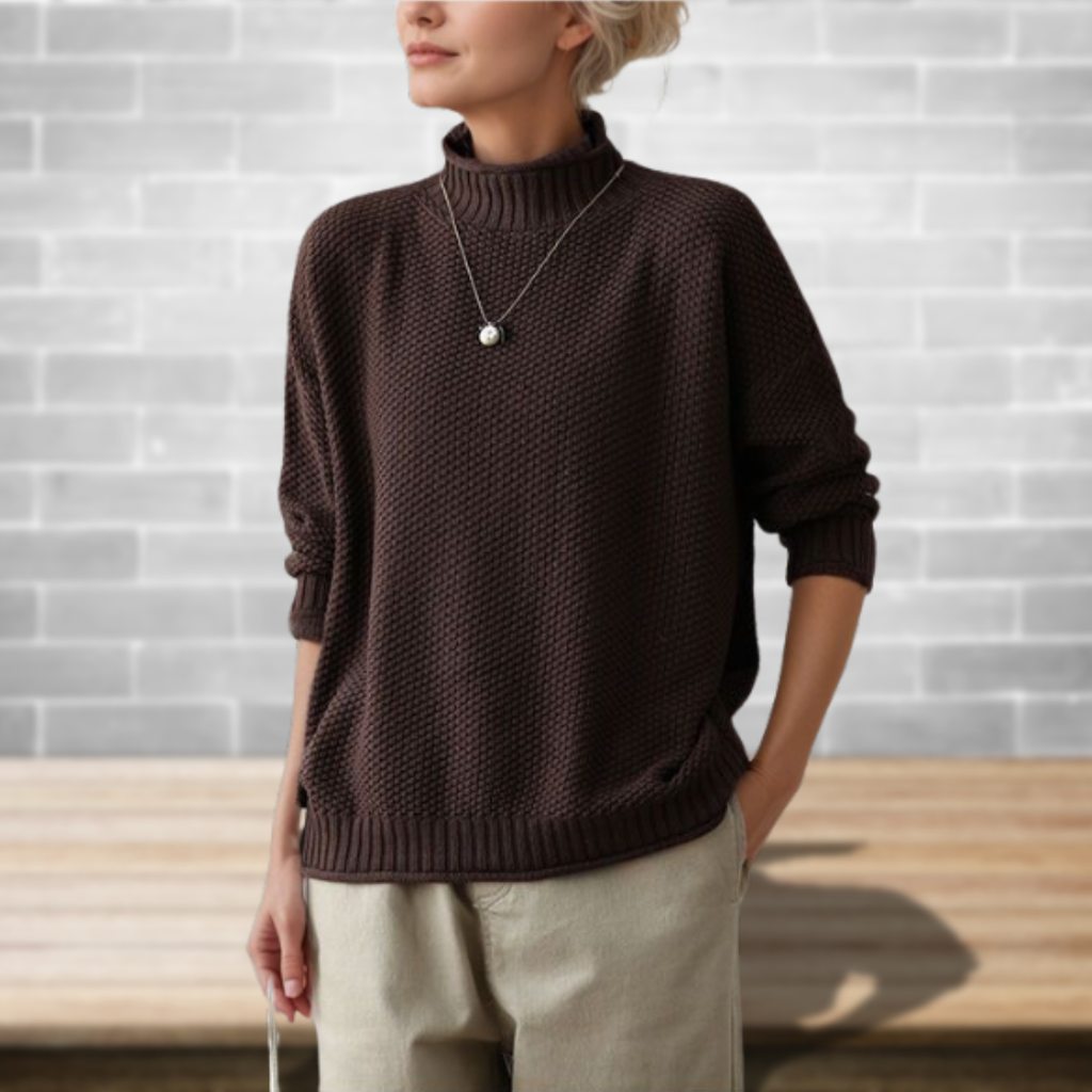 Damen Pullover mit Stehkragen und lässigem Schnitt - 8 - Trendlinie