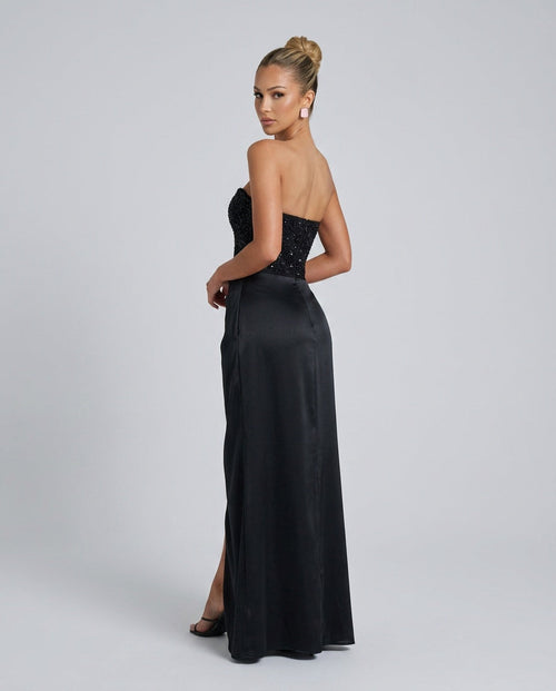 Abendkleid Damen mit Herz-Ausschnitt und hohem Schlitz - 2 - Trendlinie