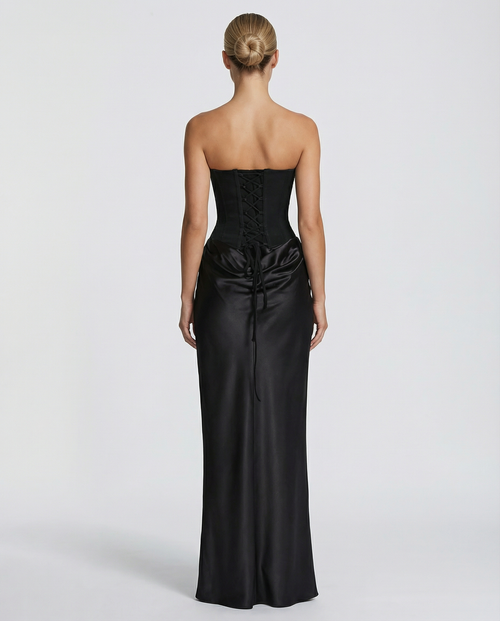 Abendkleid Damen mit taillierter Silhouette und schulterfreiem Ausschnitt - 2 - Trendlinie