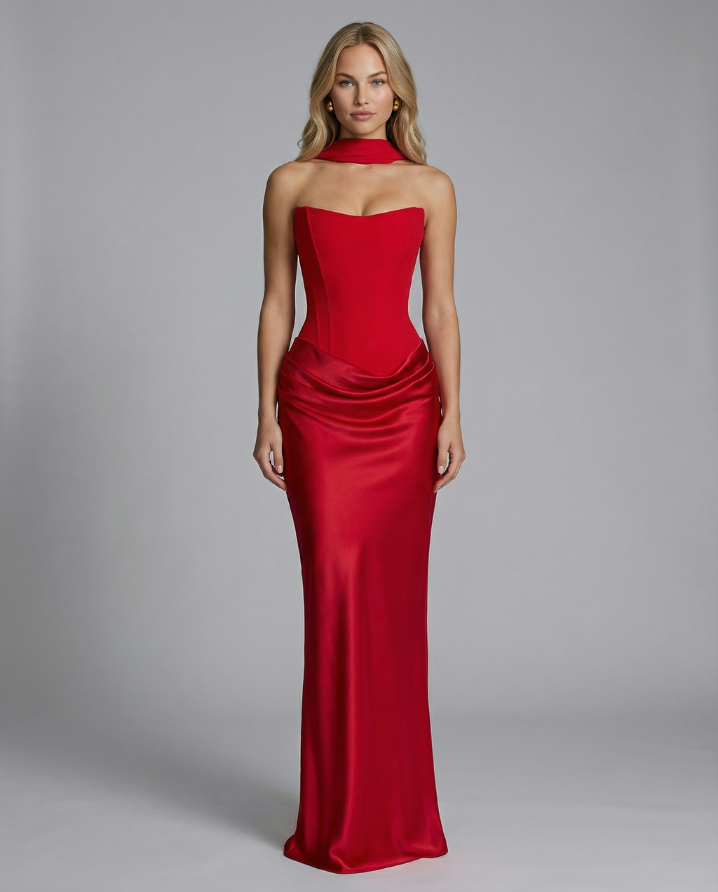 Abendkleid Damen mit taillierter Silhouette und schulterfreiem Ausschnitt - 8 - Trendlinie