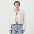 Damen Jacke kurz mit Rundhalsausschnitt und eleganter Silhouette - 1 - Trendlinie