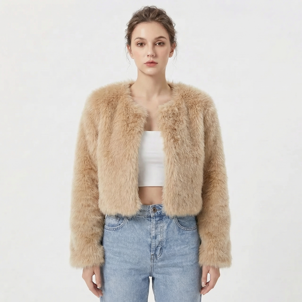 Damen Jacke kurz mit Rundhalsausschnitt und eleganter Silhouette - 6 - Trendlinie