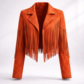 Damen Jacke mit Fransen und tailliertem Schnitt - 9 - Trendlinie
