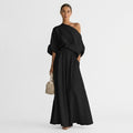 Maxikleid Damen mit asymmetrischem Ausschnitt und lässiger Passform - 1 - Trendlinie