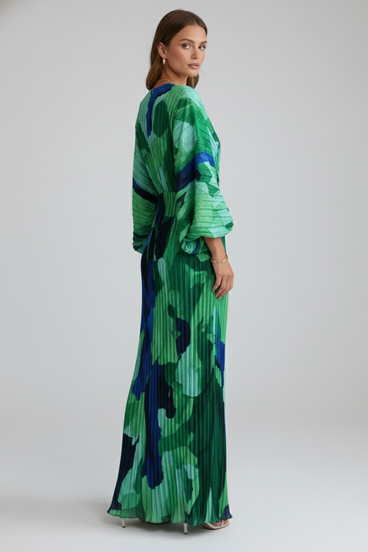 Maxikleid Damen mit Wickeloptik und V-Ausschnitt - 3 - Trendlinie