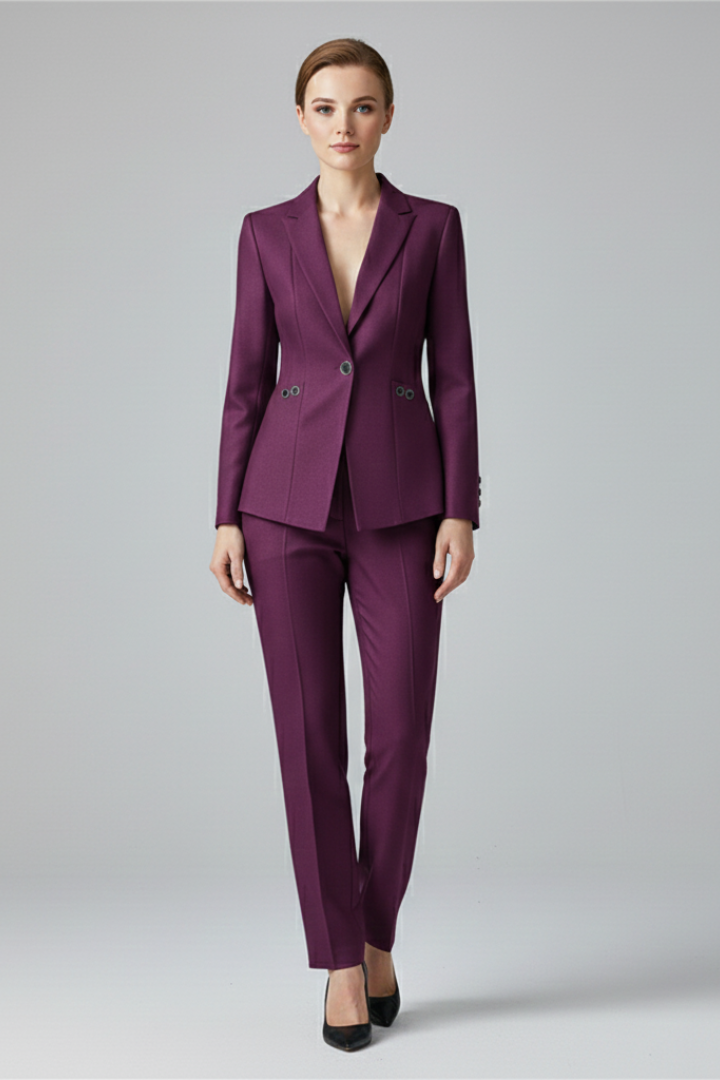 Elegantes Damen Blazer Set mit tailliertem Schnitt und Ein-Knopf-Design - 7 - Trendlinie