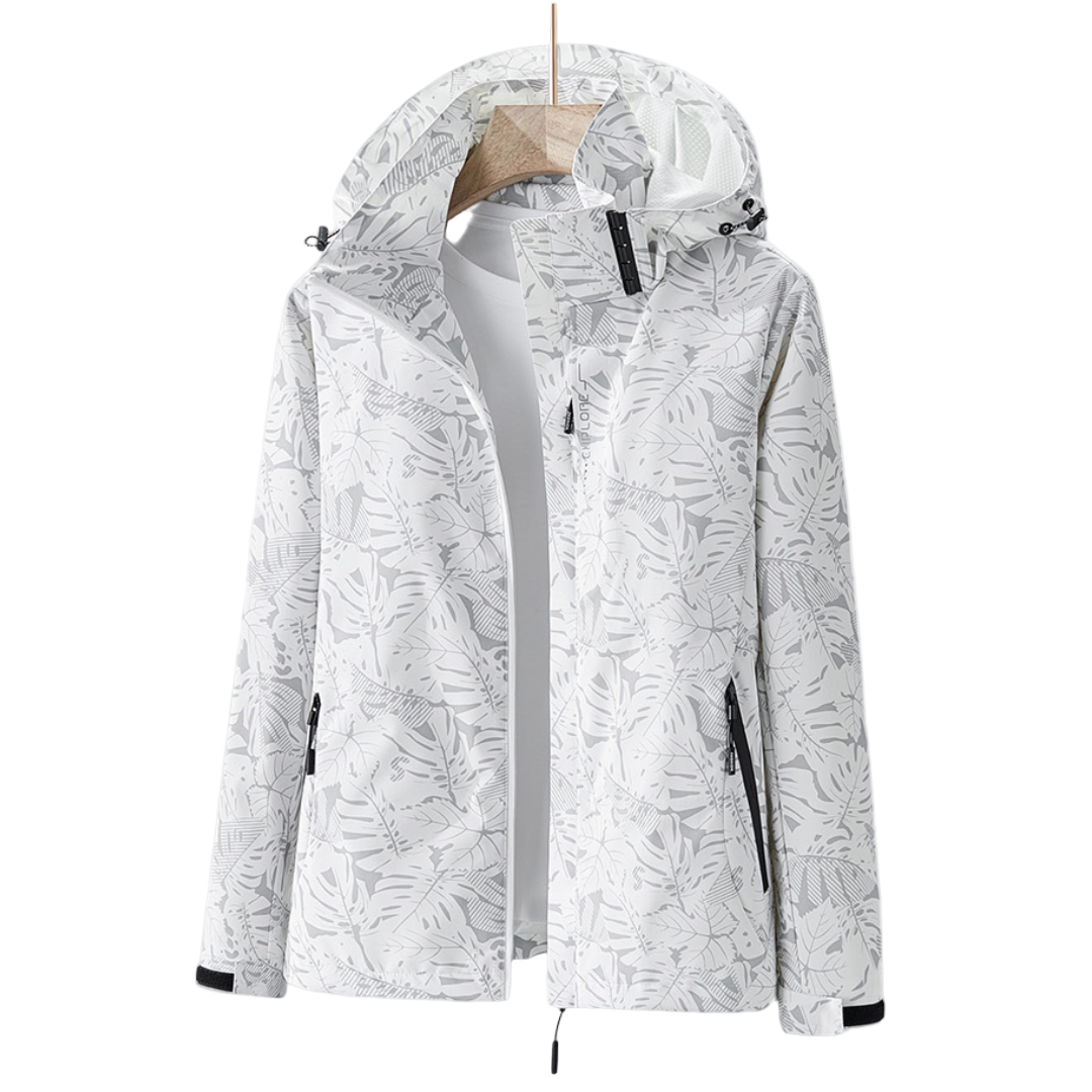 Damen Jacke mit Kapuze und floralem Muster für den Alltag - 1 - Trendlinie