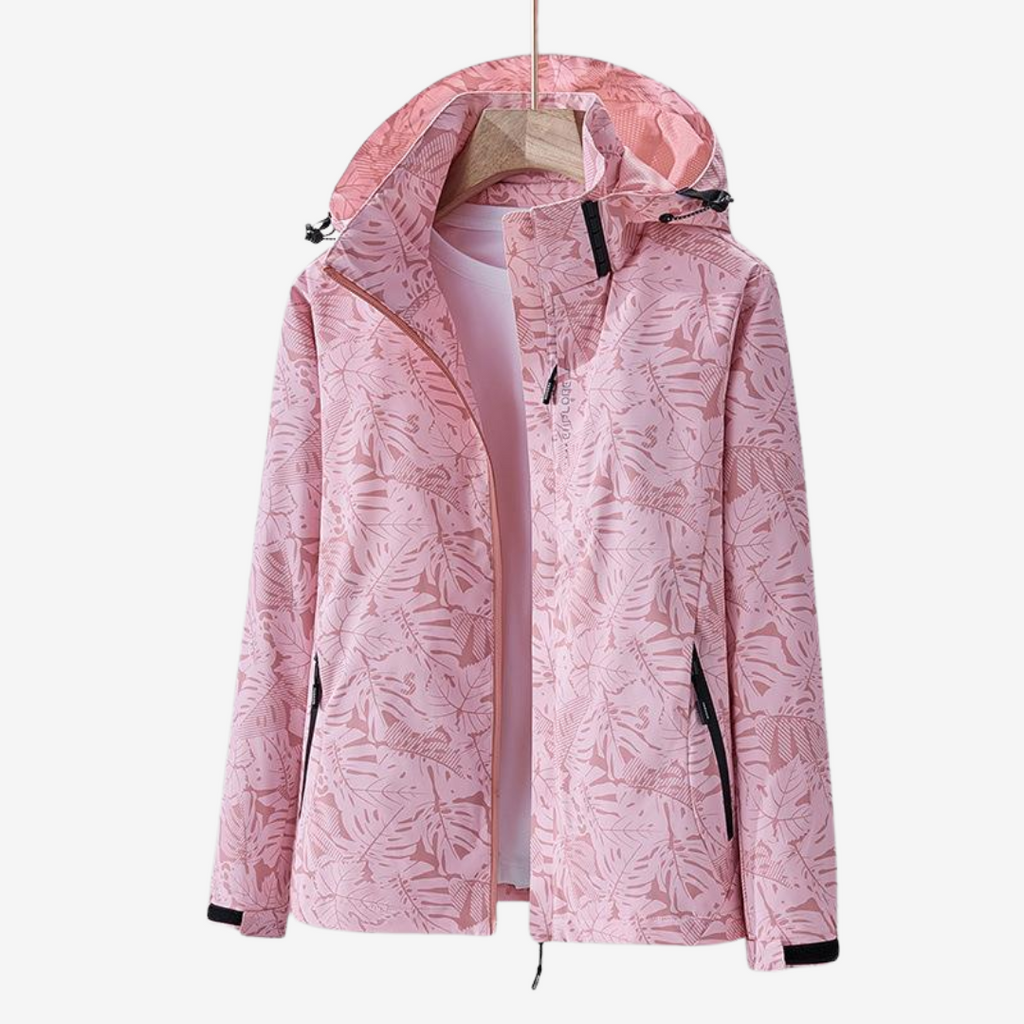 Damen Jacke mit Kapuze und floralem Muster für den Alltag - 2 - Trendlinie