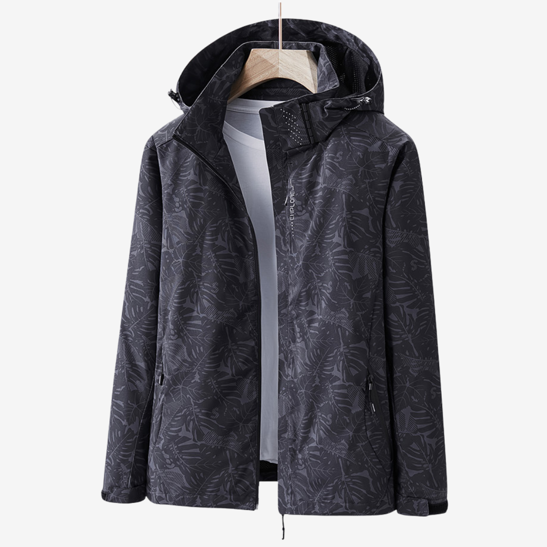 Damen Jacke mit Kapuze und floralem Muster für den Alltag - 3 - Trendlinie