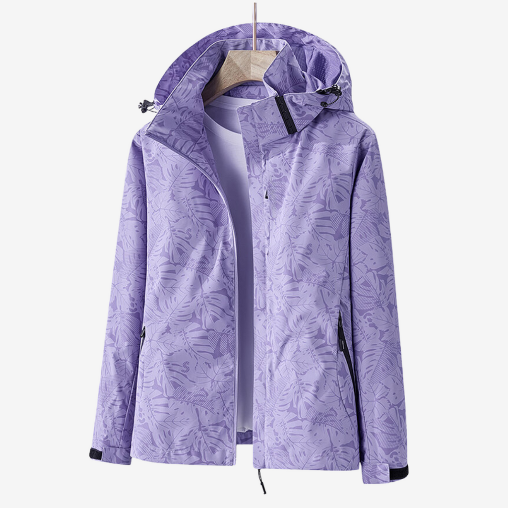 Damen Jacke mit Kapuze und floralem Muster für den Alltag - 4 - Trendlinie
