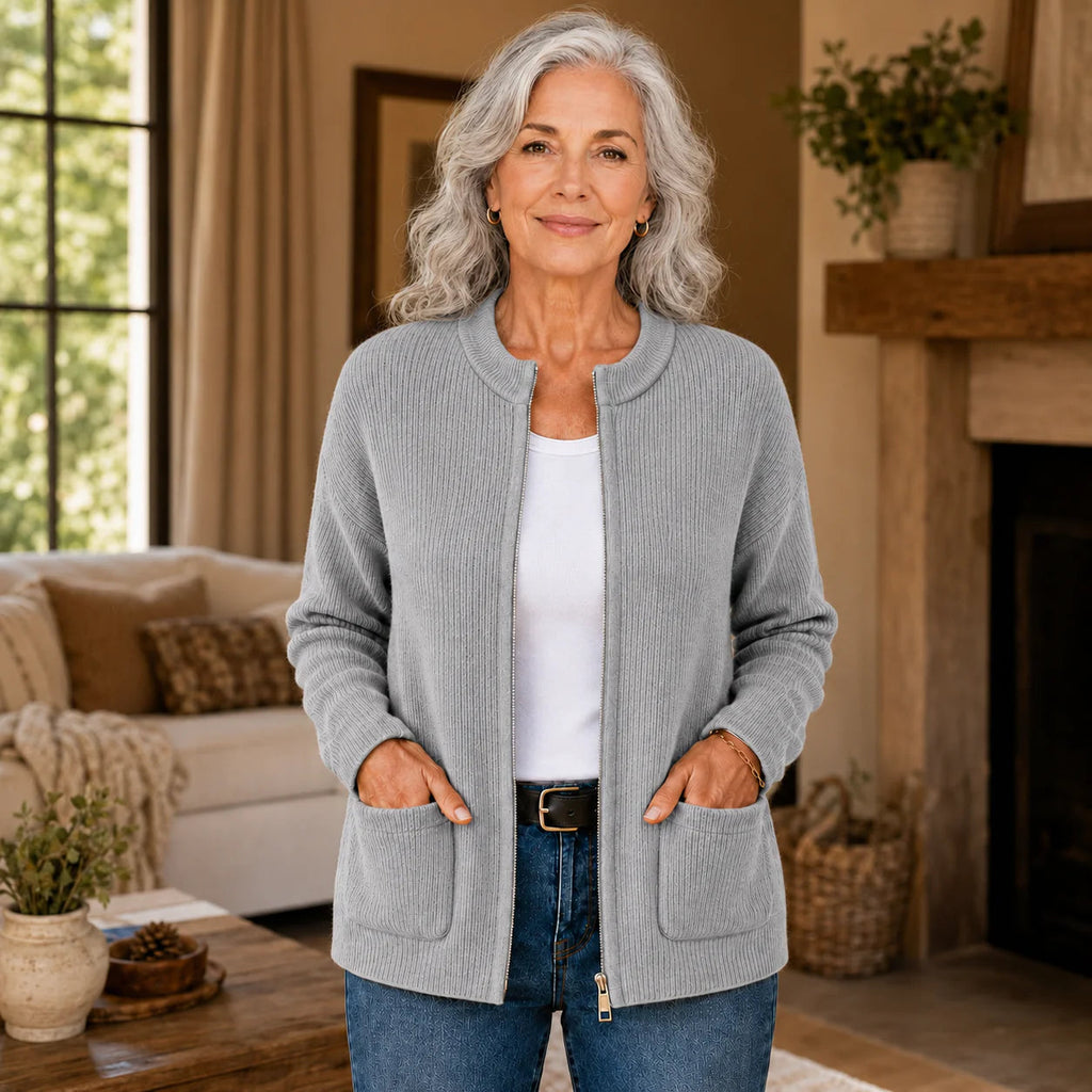 Cardigan Damen mit praktischen Taschen und modernem Stehkragen - 1 - Trendlinie