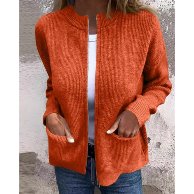Cardigan Damen mit praktischen Taschen und modernem Stehkragen - 5 - Trendlinie