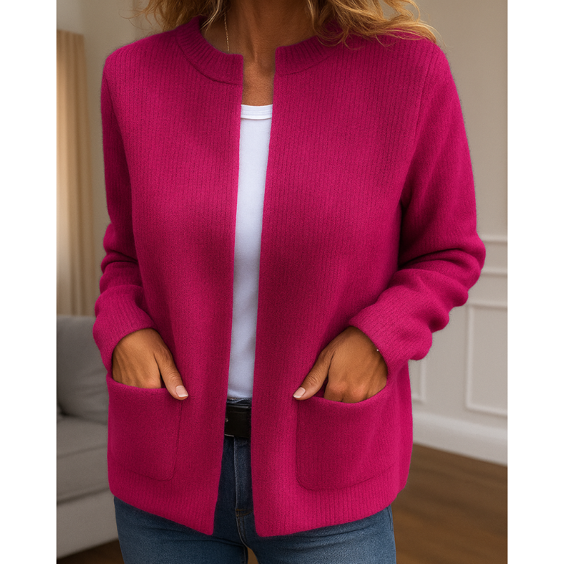 Cardigan Damen mit praktischen Taschen und modernem Stehkragen - 6 - Trendlinie