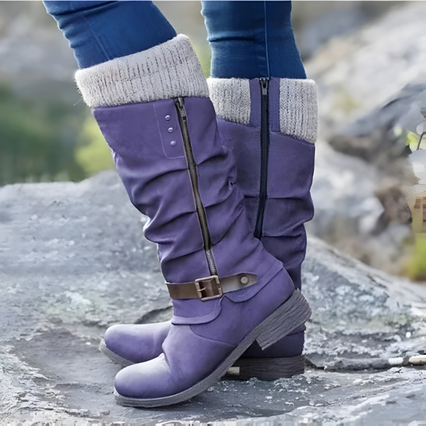 Stiefel Damen mit Falten und praktischen Riemen - 4 - Trendlinie