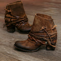 Stiefeletten Damen mit Blockabsatz und Wickelriemen - 2 - Trendlinie