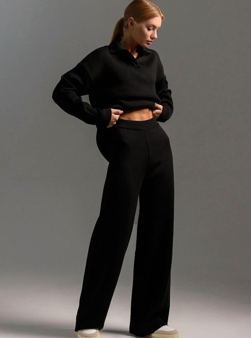 Damen Lounge Outfit mit elegantem Kragen und weitem Schnitt - 5 - Trendlinie
