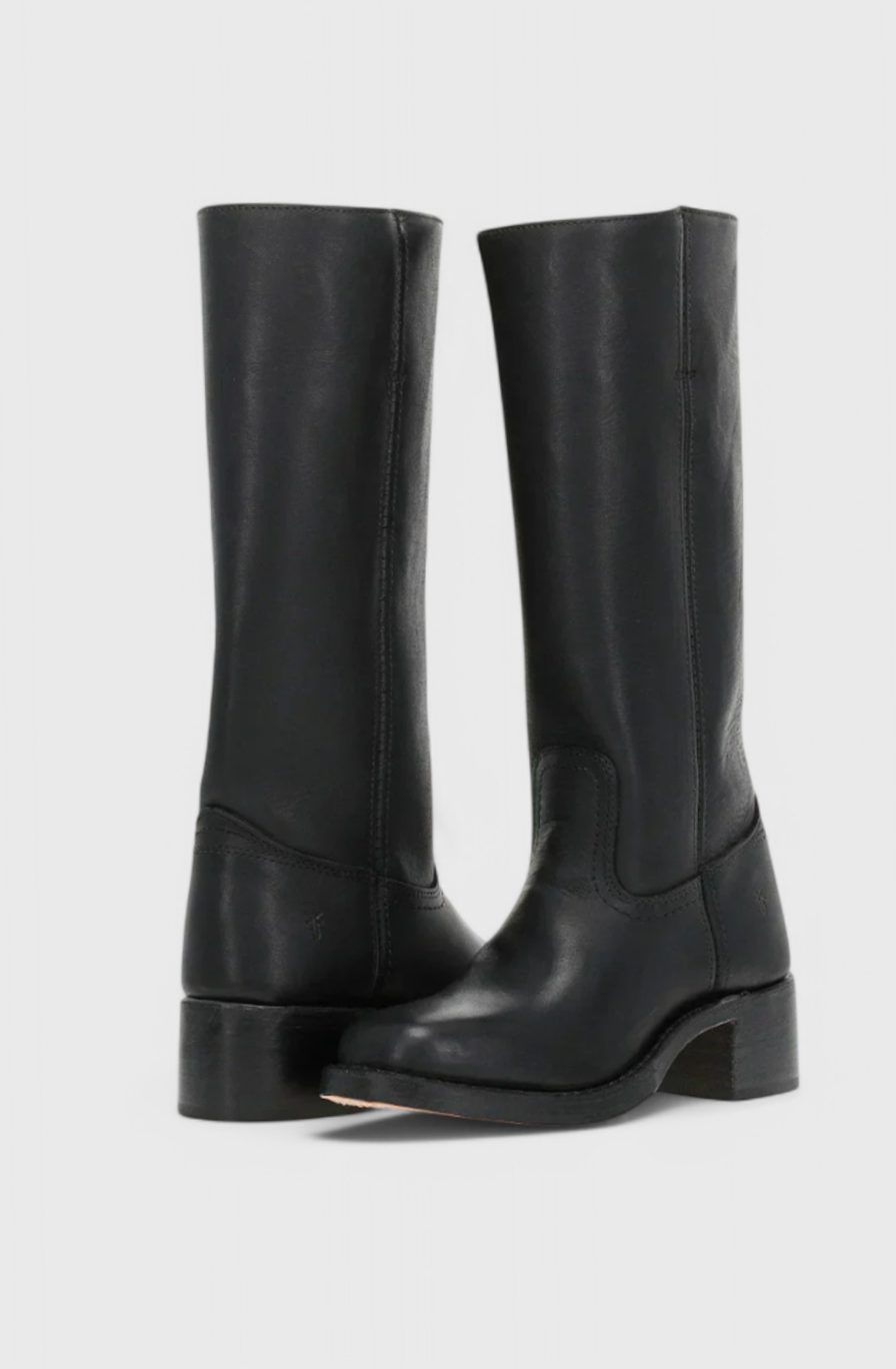 Kniehohe Damenstiefel mit Blockabsatz und taillierter Form - 3 - Trendlinie