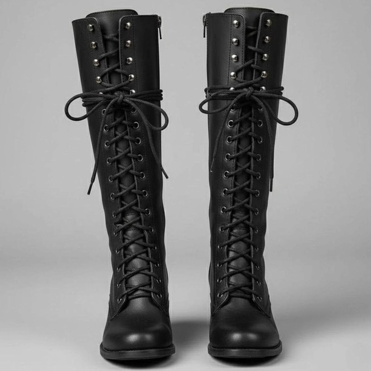 Stiefel Damen kniehoch mit Schnürung und Blockabsatz - 1 - Trendlinie
