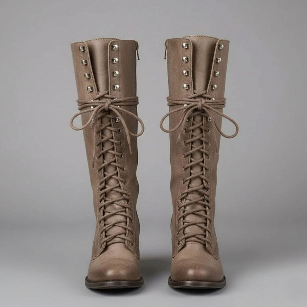 Stiefel Damen kniehoch mit Schnürung und Blockabsatz - 4 - Trendlinie