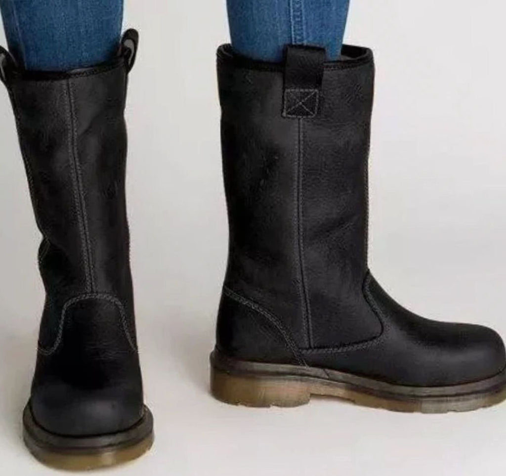Damen Boots in Braun, Schwarz und Grau mit praktischem Zugsystem - 2 - Trendlinie
