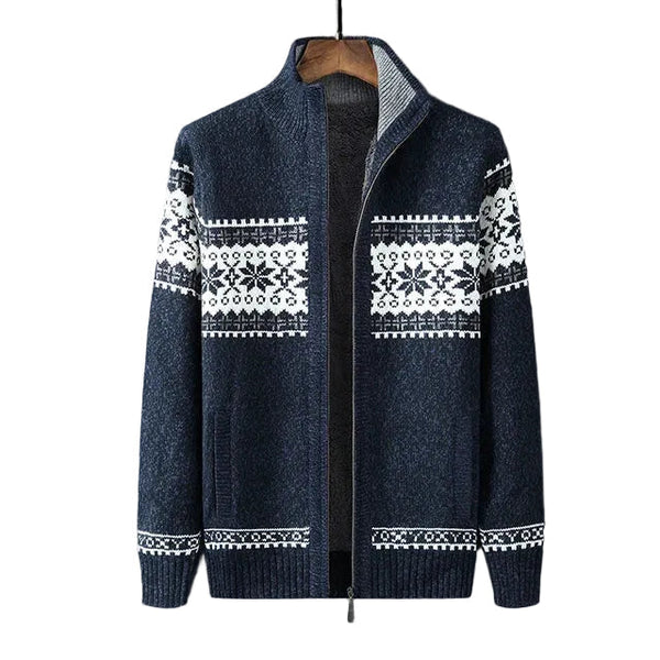 Cardigan Damen mit klassischem Norwegerdesign und hohem Kragen - 1 - Trendlinie
