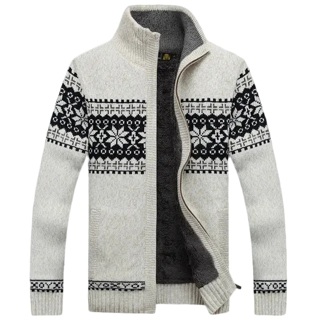 Cardigan Damen mit klassischem Norwegerdesign und hohem Kragen - 2 - Trendlinie