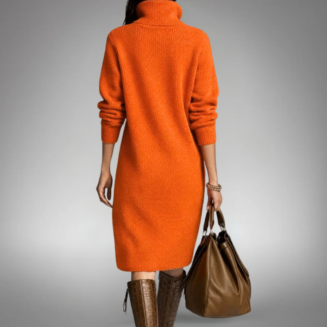 Strickkleid Damen mit Stehkragen und Knopfverschluss - 3 - Trendlinie